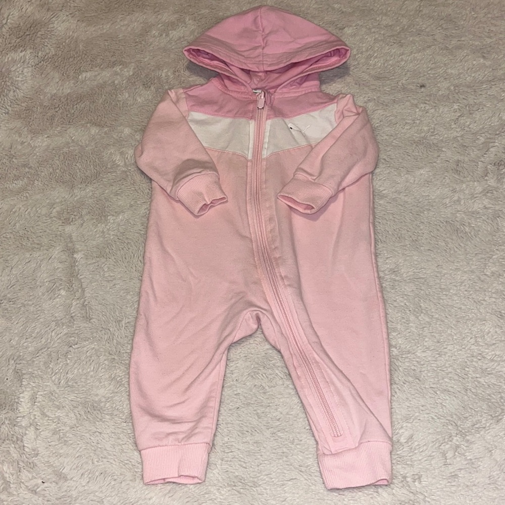 Puma hooded 3/6 month footie/ sleeper